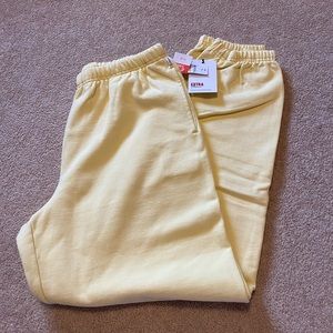 aritzia tna extra mega sweatpants - butter yellow